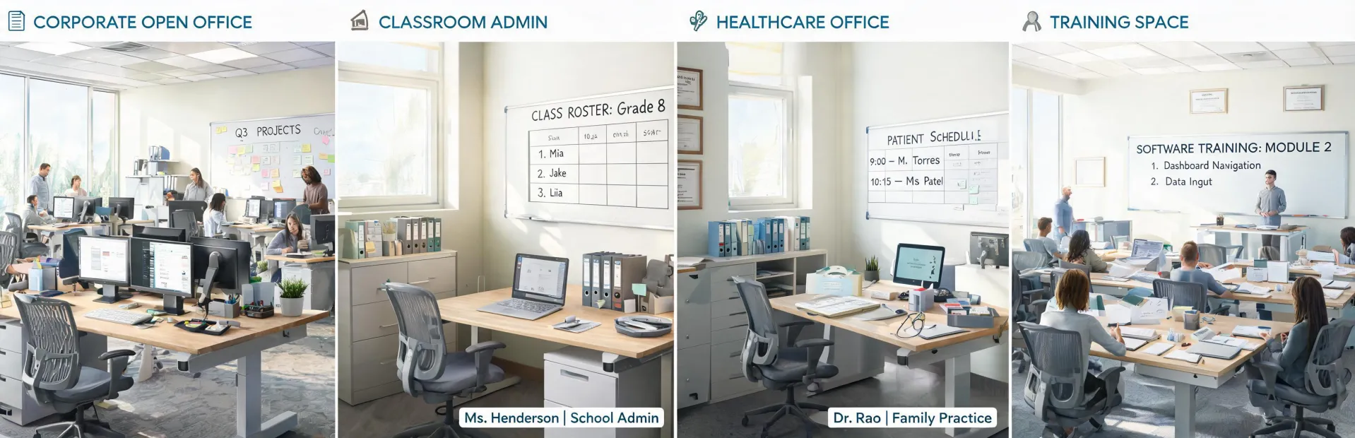 Hybrid office and education work settings